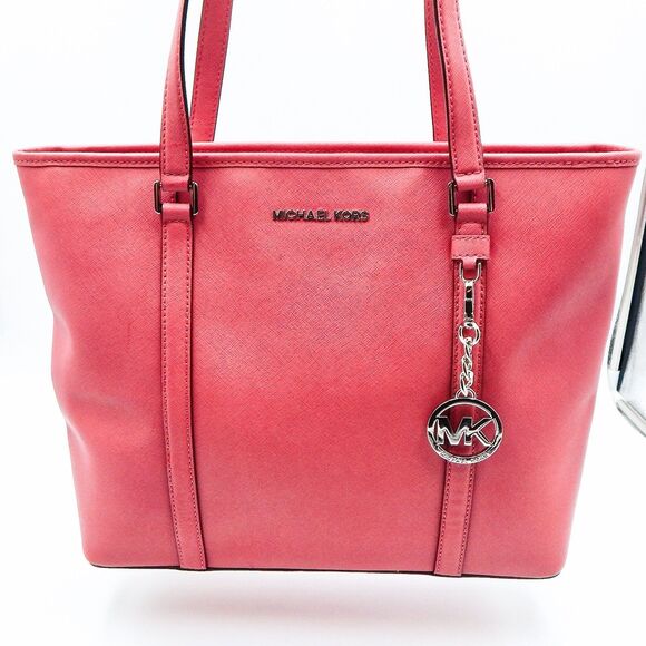 Michael Kors SADY Pink Leather Bag Multifunctional Tote Shoulder 35T7GD4T7L